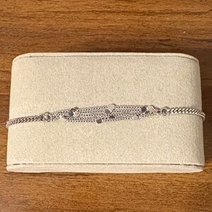 Elegant Silver Bracelet with Gem Accents